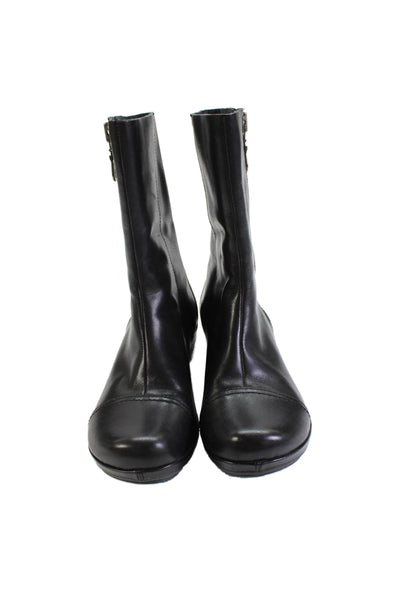 Korks Womens Leather Zip Up Mid-Calf Boots Black Size 37 6.5