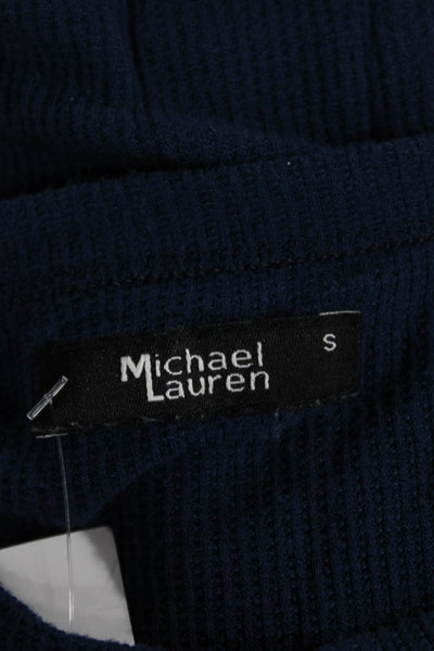 Michael Lauren Womens Dark Blue Tunic Crewneck Long Sleeve Rayon Spandex Size S