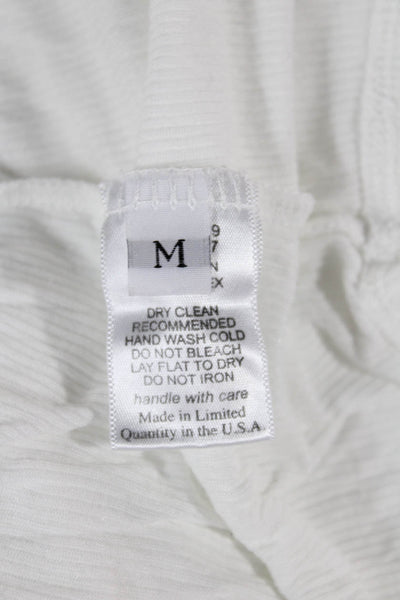 Michael Lauren Womens V-Neck Basic Tunic T-Shirt White 3/4 Sleeve Size M
