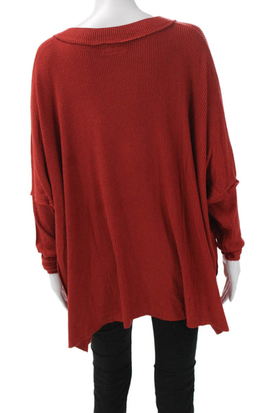 Michael Lauren Womens Pullover Sweater Red V-Neck Tie Long Sleeve Size M