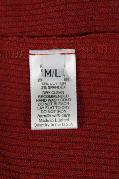 Michael Lauren Womens Pullover Sweater Red V-Neck Tie Long Sleeve Size M