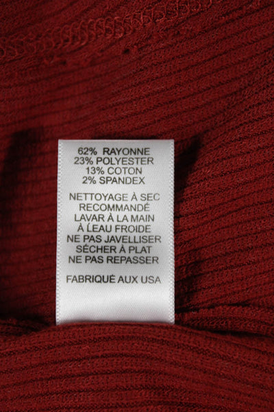 Michael Lauren Womens Pullover Sweater Red V-Neck Tie Long Sleeve Size M