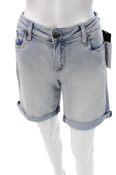 KUT from the Kloth Womens Bermuda Shorts Light Blue Button Size 8