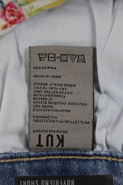 KUT from the Kloth Womens Bermuda Shorts Light Blue Button Size 8