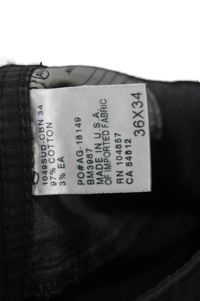 AG Adriano Goldschmied Men Black Pants Button Stretch Cotton Inseam29 Size 38