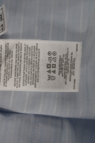Brooks Brothers Women Striped Supima Button-Up Light Blue Longsleeve Size 0