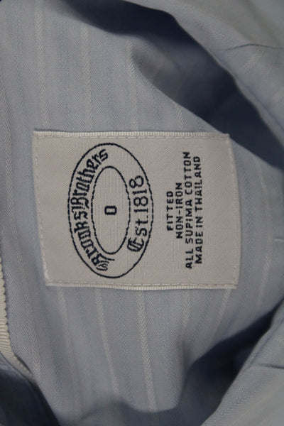 Brooks Brothers Women Striped Supima Button-Up Light Blue Longsleeve Size 0