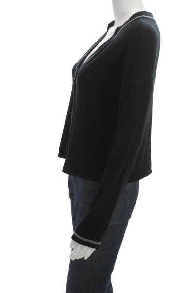 Michael Stars Womens Cardigan Black V-Neck Button Long Sleeve Size XS