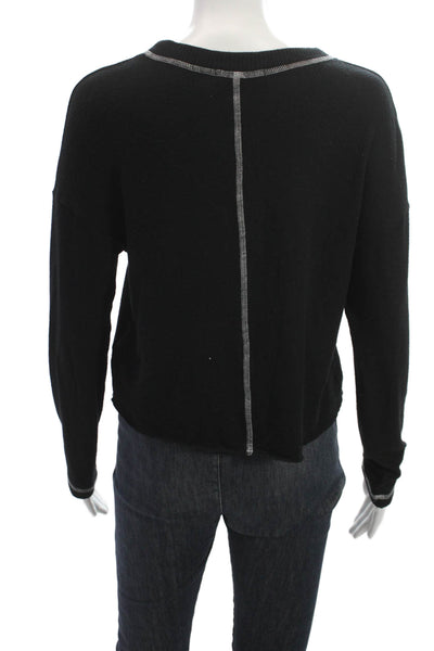 Michael Stars Womens Cardigan Black V-Neck Button Long Sleeve Size XS
