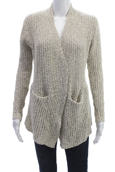 Joie Womens Beige Cardigan Long Sleeve Solid Cotton Blend Size XS