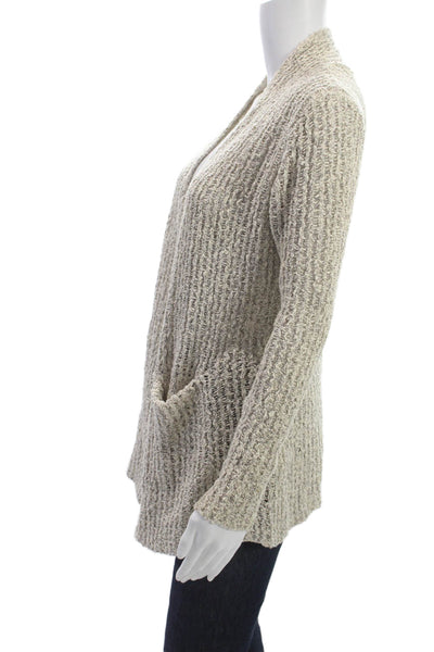Joie Womens Beige Cardigan Long Sleeve Solid Cotton Blend Size XS