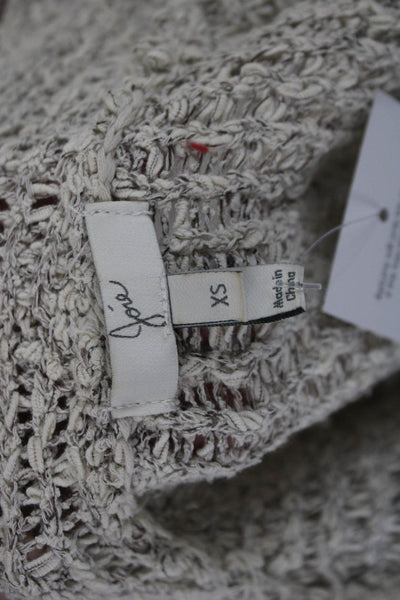 Joie Womens Beige Cardigan Long Sleeve Solid Cotton Blend Size XS