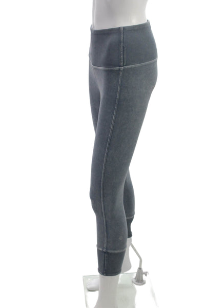 Lululemon Womens Cropped Leggings Dark Gray Nylon Blend Zip Size 4