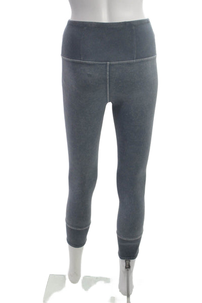Lululemon Womens Cropped Leggings Dark Gray Nylon Blend Zip Size 4