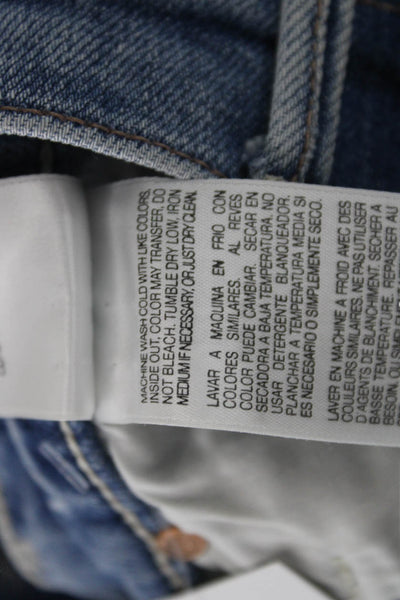 Mother Superior Womens Blue Floral Shorts Button Cotton Bohemian Size 26