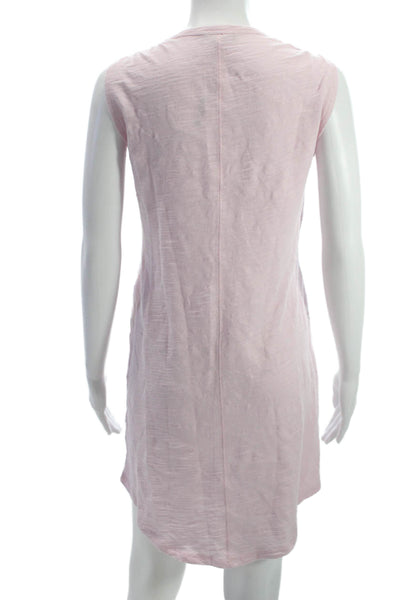 Lilla P Womens Shift Tank Dress Pink Cotton Crew Neck Sleeveless Mini Size XS