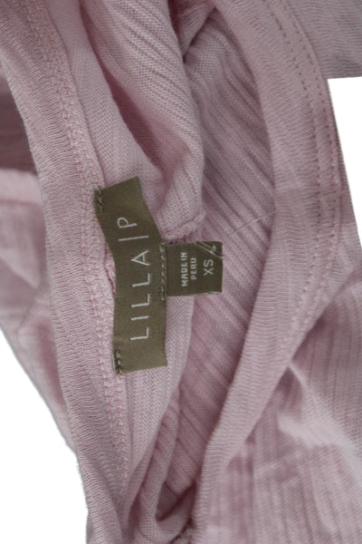 Lilla P Womens Shift Tank Dress Pink Cotton Crew Neck Sleeveless Mini Size XS