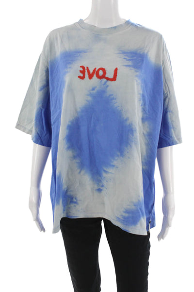 One Teaspoon Women Light Blue Love Graphic T-Shirt Size M