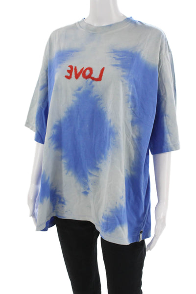 One Teaspoon Women Light Blue Love Graphic T-Shirt Size M