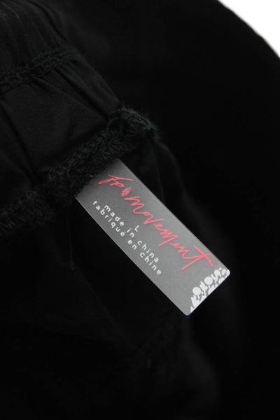 FP Movement Womens Sweat Shorts Black Drawstring Nylon Elastane Size L