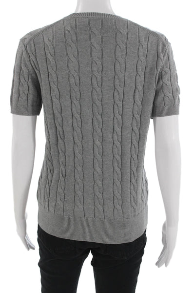 Brooks Brothers Womens Pullover Sweater Gray Supima Cotton Short Sleeve Size S