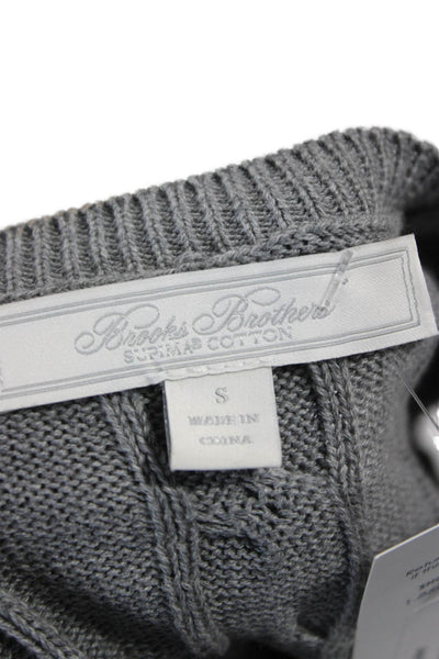 Brooks Brothers Womens Pullover Sweater Gray Supima Cotton Short Sleeve Size S