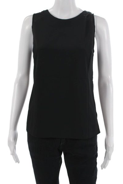 J Brand Womens Basic Black Sleeveless Round Neck Tank Size S