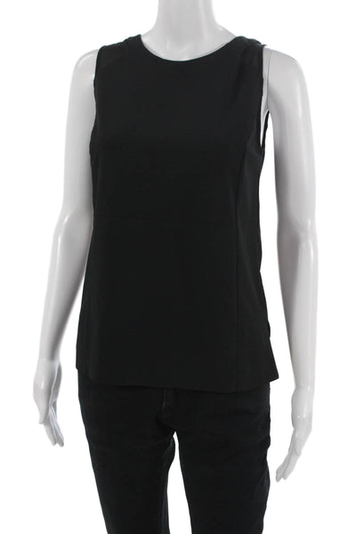 J Brand Womens Basic Black Sleeveless Round Neck Tank Size S