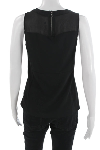 J Brand Womens Basic Black Sleeveless Round Neck Tank Size S