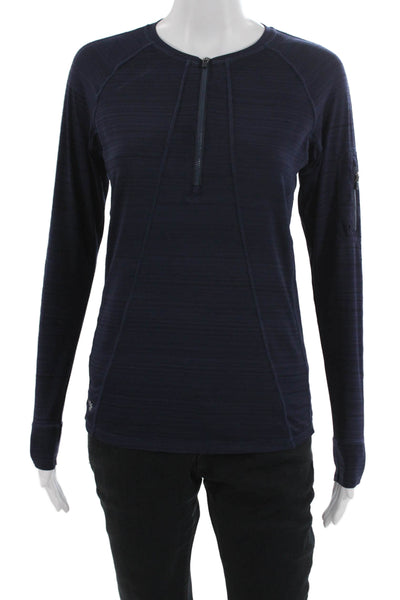 Athleta Womens Half Zip Long Sleeve Active Top Blue Size M