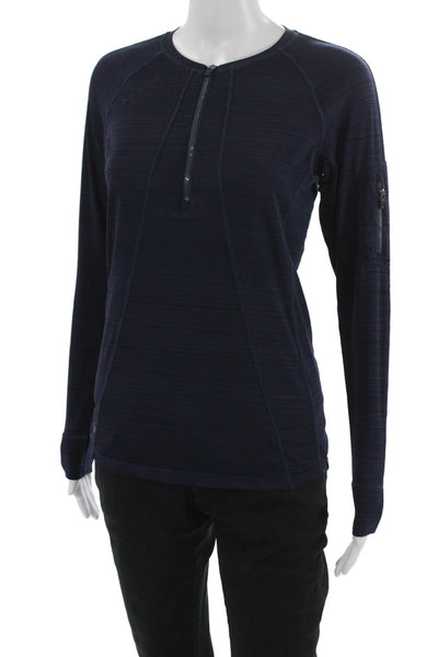 Athleta Womens Half Zip Long Sleeve Active Top Blue Size M