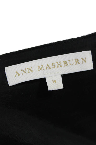 Ann Mashburn Women Black Polka Dot Long Sleeve Round Neck Blouse Size M