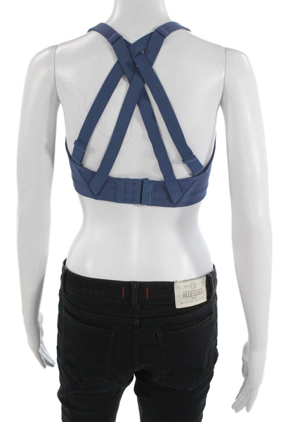 Lululemon Womens Cross Strap Back Sports Bra Blue Size 34 DD