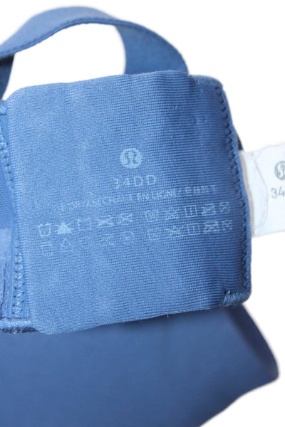 Lululemon Womens Cross Strap Back Sports Bra Blue Size 34 DD