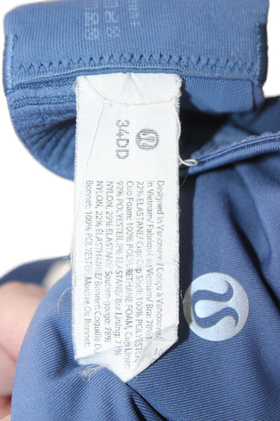Lululemon Womens Cross Strap Back Sports Bra Blue Size 34 DD