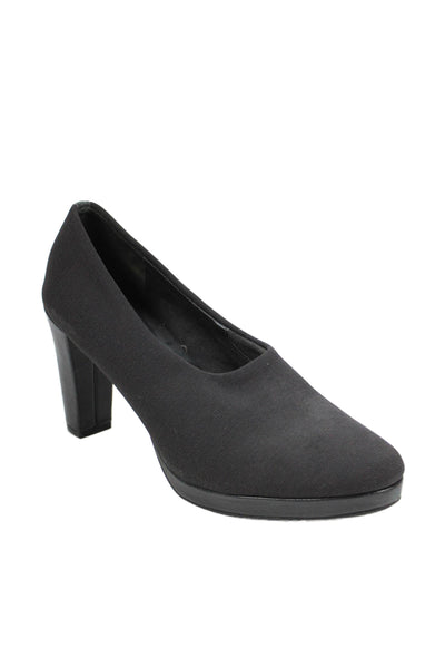 Eileen Fisher Womens Round Toe Slip-On Pump High Heels Black Size 9.5