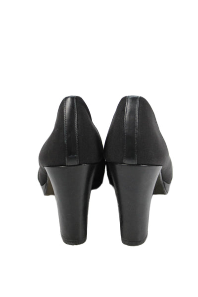 Eileen Fisher Womens Round Toe Slip-On Pump High Heels Black Size 9.5