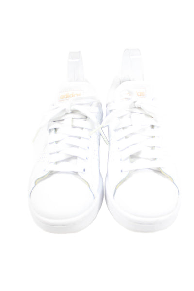 Adidas Womens Leather Lace Up Low Top Sneakers White Size 6