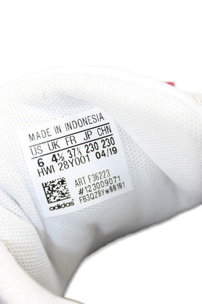 Adidas Womens Leather Lace Up Low Top Sneakers White Size 6