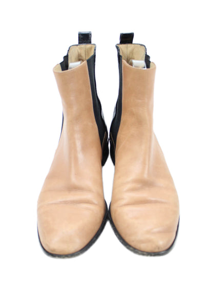 Reed Krakoff Womens Leather Colorblock Slip On Boots Brown Size 7