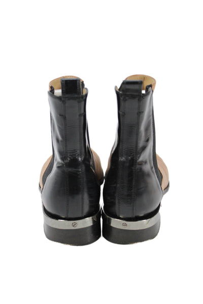 Reed Krakoff Womens Leather Colorblock Slip On Boots Brown Size 7