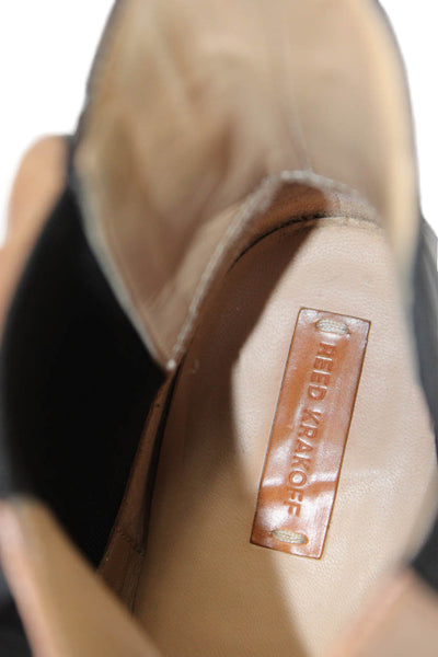 Reed Krakoff Womens Leather Colorblock Slip On Boots Brown Size 7