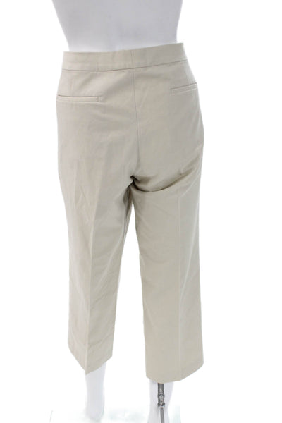 Elie Tahari For Nordstrom Women Cropped Pants Beige Organic Cotton Size 12