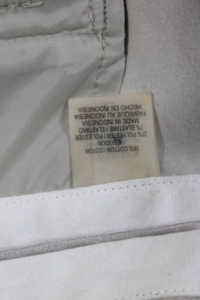 Elie Tahari For Nordstrom Women Cropped Pants Beige Organic Cotton Size 12