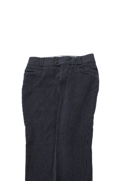Banana Republic Womens Dress Pants Dark Blue Striped Cotton Blend Size 00P