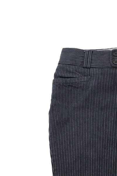 Banana Republic Womens Dress Pants Dark Blue Striped Cotton Blend Size 00P