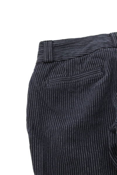 Banana Republic Womens Dress Pants Dark Blue Striped Cotton Blend Size 00P