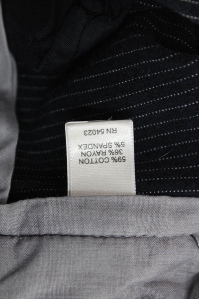 Banana Republic Womens Dress Pants Dark Blue Striped Cotton Blend Size 00P