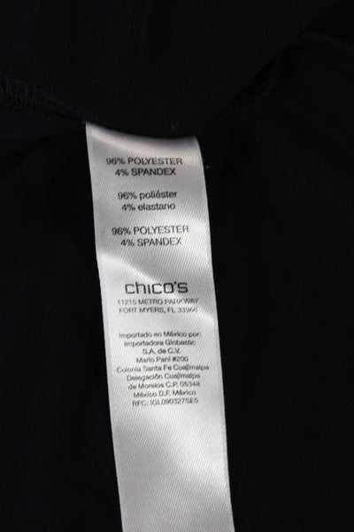 Chicos Womens Dark Blue Basic Blouse 3/4 Sleeve Dolman Size 1