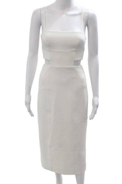 A.L.C. Womens Bodycon Sheath Dress White Square Neck Sleeveless Size 0